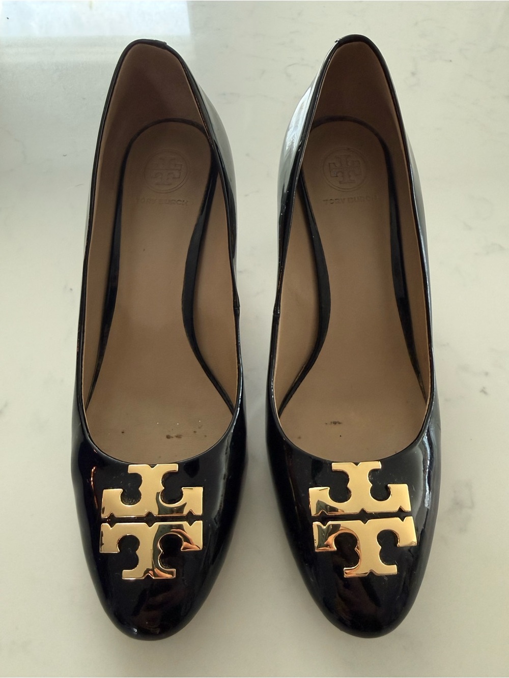 Tory Burch “Raleigh” Black Patent Leather Pumps - Sz 7.5